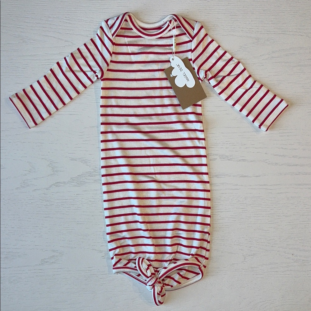 Angel Dear Knotted Gown Stripe Vintage Red 0-3 months
